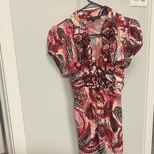 HeartSoul Vibrant Pink and Black Ruffle Mini Dress